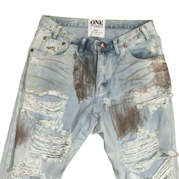 One Teaspoon Distressed Paint Splatter Jeans(Size 26) - Picture 5 of 7